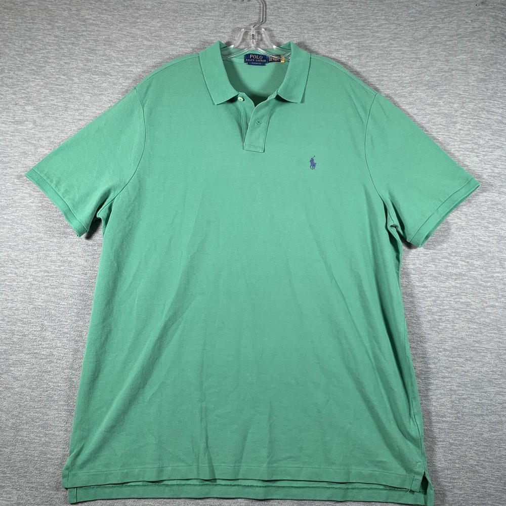 Polo Ralph Lauren Polo Shirt Mens 2XL Green Cotton Short Sleeve Pony Logo‎